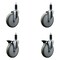 Service Caster 6'' Gray Poly Wheel Swivel 1-1/8'' Expanding Stem Caster Set 2 Brakes, 4PK SCC-EX20S614-PPUB-2-PLB-2-118 - alternate 1